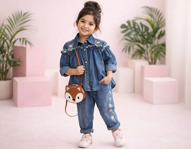 ست دخترانه دوتیکه جین